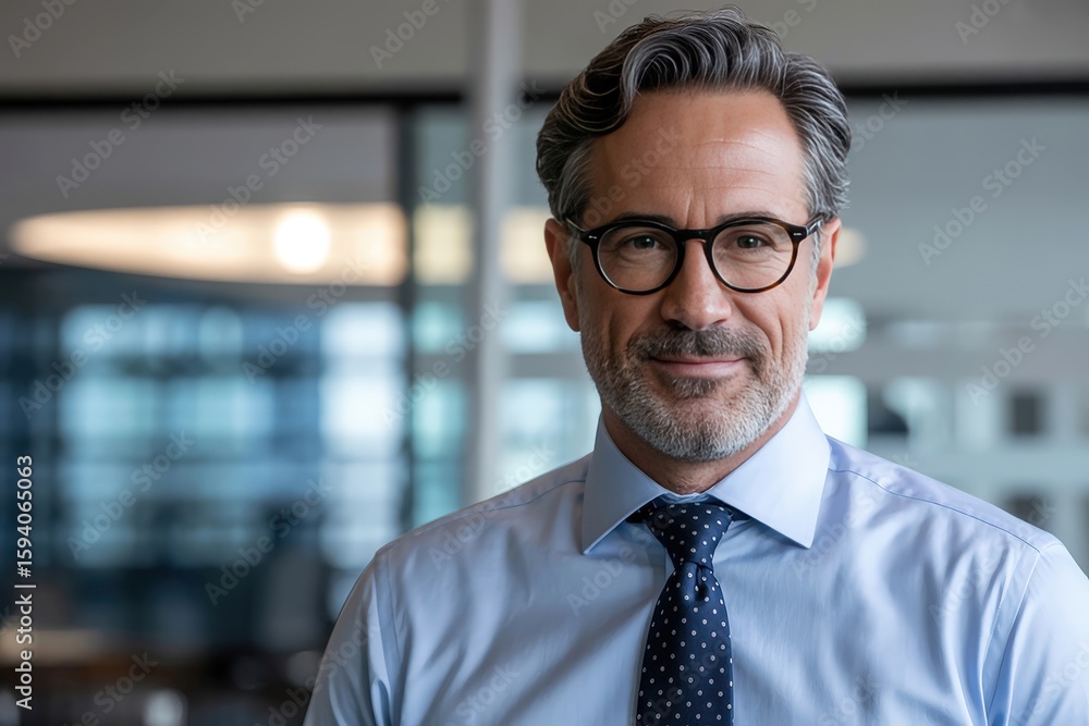 Naklejka premium Portrait of a confident businessman in an office setting