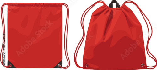 rtylish Red Drawstring Backpacks: Minimalist Design for Everyday Use, Perfect for Travel and Schoo