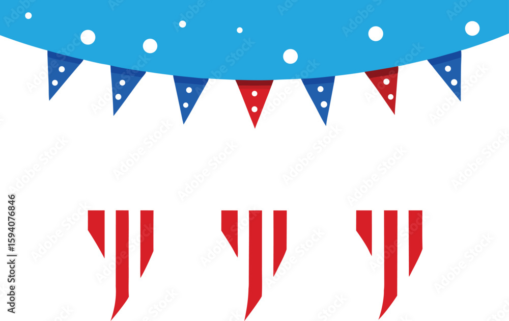 Fototapeta premium snow-falling-over-american-flag-decorations-- (1)_processed.eps