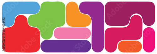 Background with colorful liquid connected circle dots. meta balls pattern on white. abstract geometric shapes collection Point movement flat icon