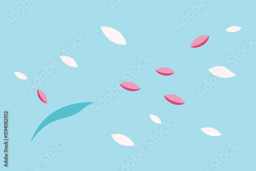 Cherry Blossom Petals Falling in Gentle Wind