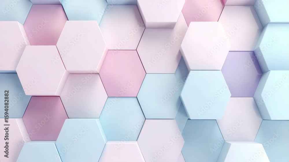 Abstract Hexagonal Wall in Pink and Blue Abstract Hexagonal Wall in Pink and Blue