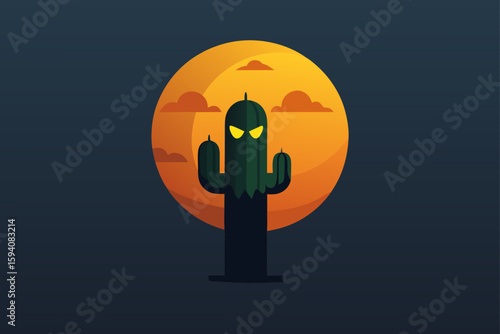 Creepy floating cauldron with ghosts and bats Halloween potion vector illustration