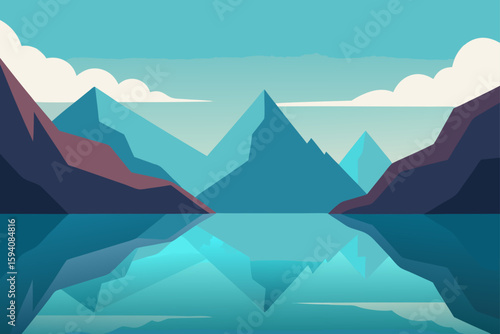 Peaceful Fjord with Mountains and Reflection