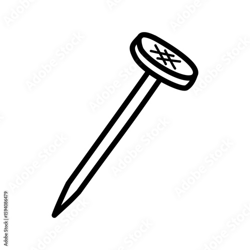 Building nail icon with hand drawn design style