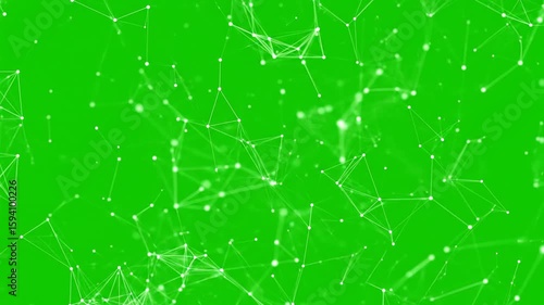 Abstract Network Design On Green Screen Background