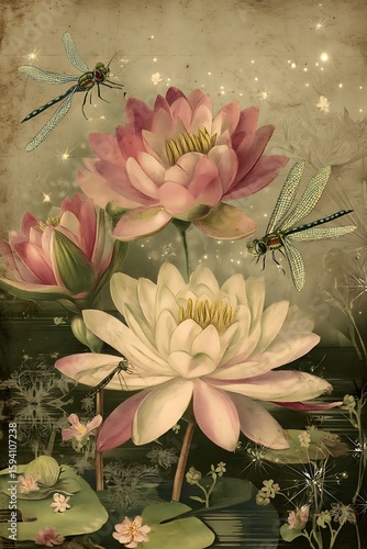 Enchanted Water Lilies: A Dreamlike Pond Scene