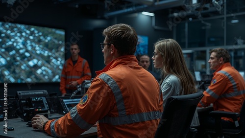 Emergency Response Team Monitoring City Surveillance System