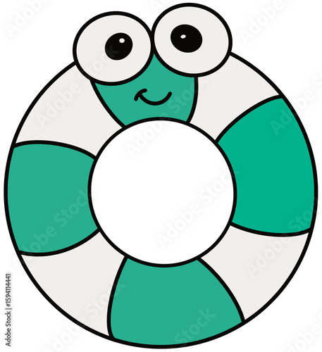 swimming ring cute cartoonist hand draws illustration