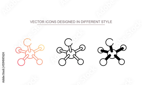 Molecule icon design with white background stock illustration