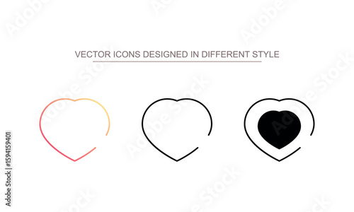 Heart icon design with white background stock illustration