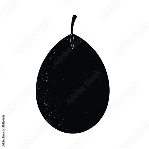 sapodilla egg-shaped silhouette, vector icon for tropical fruit, botanical design, and minimalist food branding