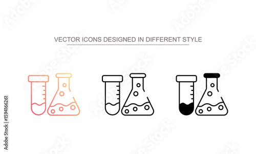 Chemical icon design with white background stock illustration