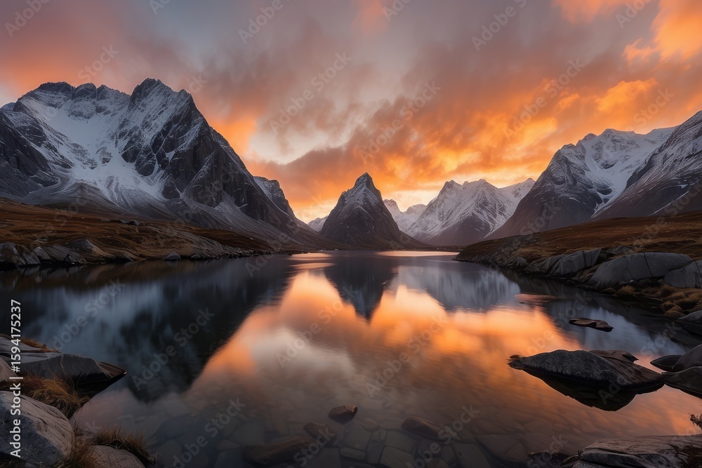 Panorama of beautiful sunrise in Norway Panorama of beautiful sunrise in Norway