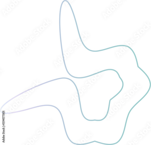 Futuristic Curved Line Icon Set – Electric Blue Gradient Stroke Outlines for Modern UI, Tech Branding, and Minimal Web Interfaces