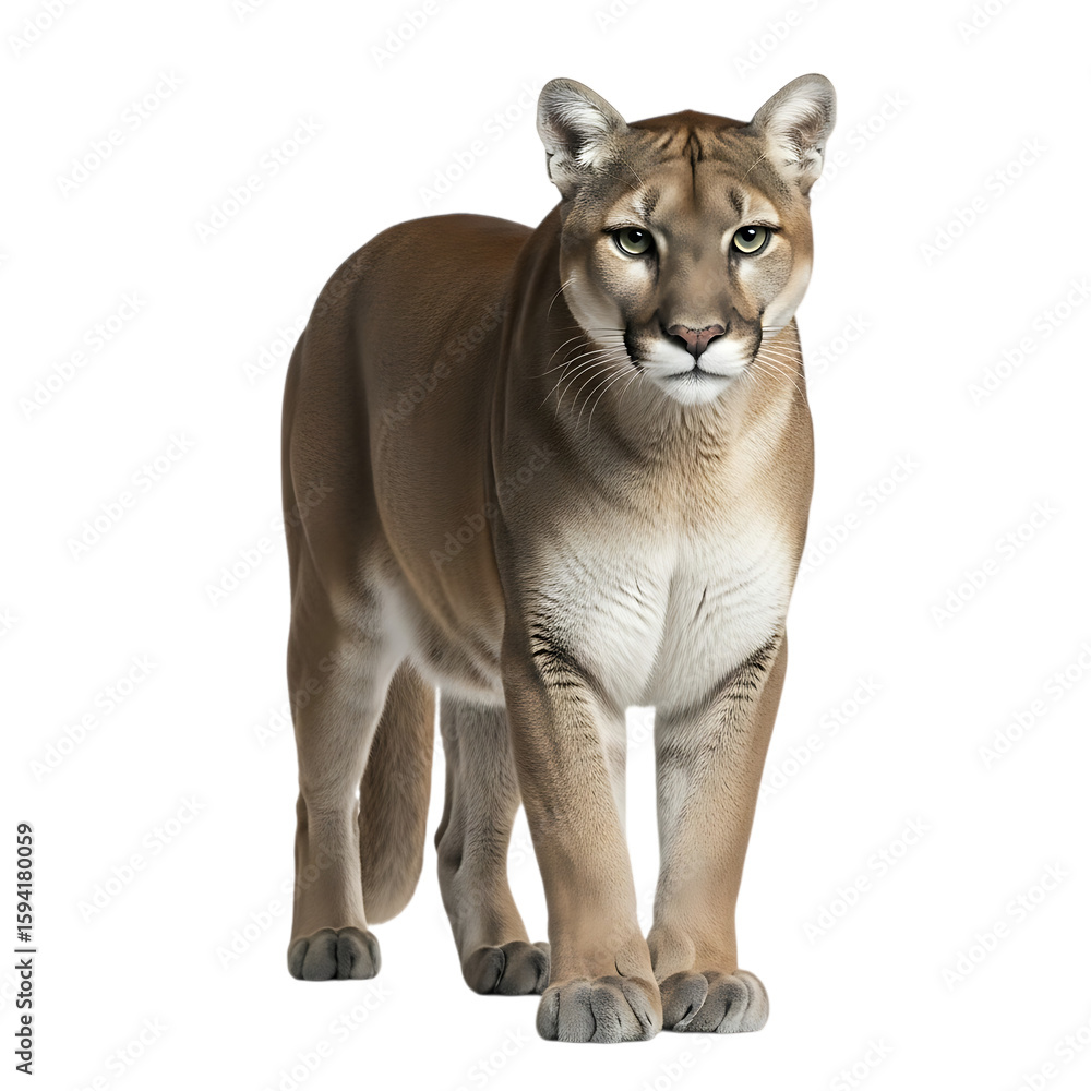 Obraz premium Majestic cougar standing proudly isolated on transparent background