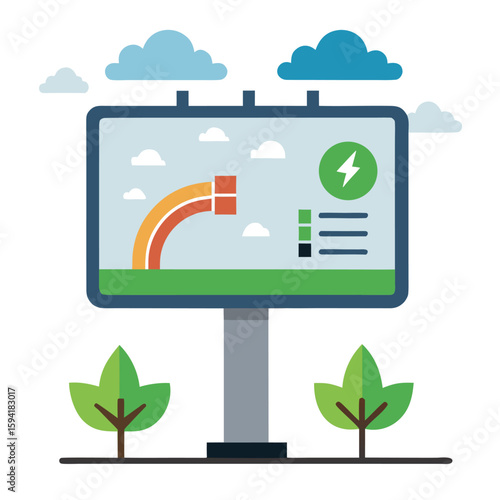 Clean energy powered billboard displaying real time air quality data