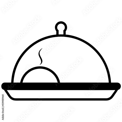 Lunch tray line art  vector illustration 