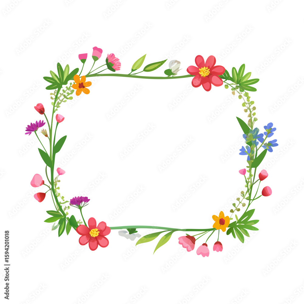 Fototapeta premium floral frame with flowers