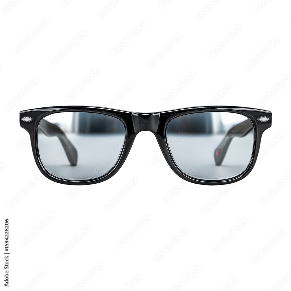 Fototapeta premium Stylish Black Sunglasses with Transparent Lens and Simple Design