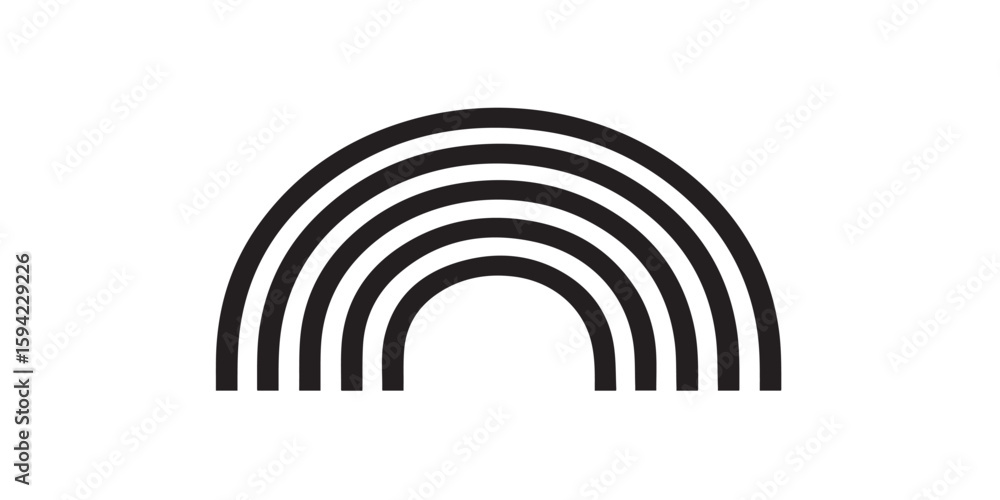 Minimalist Black and White Rainbow Vector Illustration Minimalist Black and White Rainbow Vector Illustration