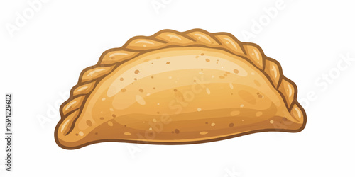 Empanadas Vector Illustration with Golden Gradient