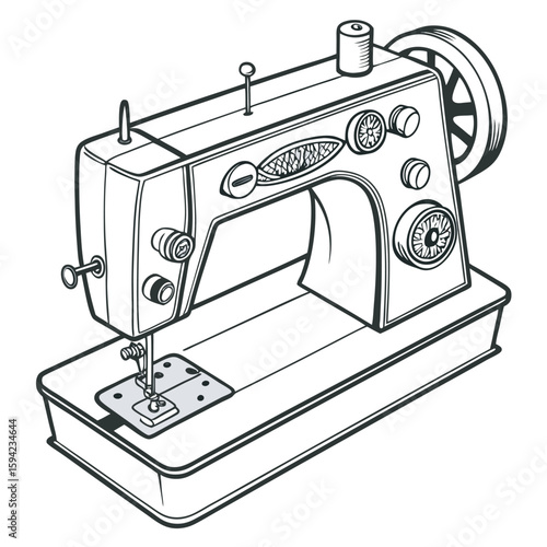 Sewing machine vector illustration free online design.