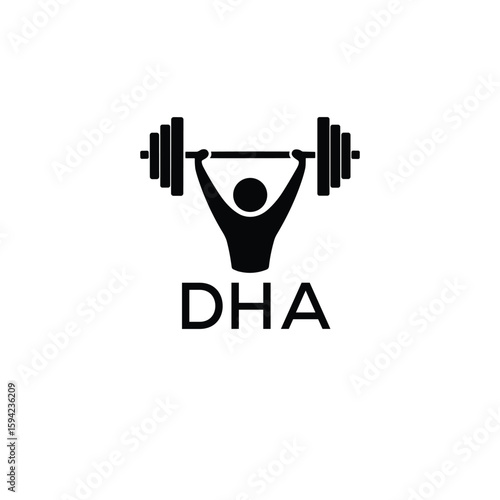 Classic Shield Logo with Stars and DHA Letters – Premium Badge or Security Brand Identity. DHA Letter Logo.
