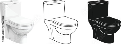 Toilet bowl plumbing fixture illustration vector design for bathroom sanitary ware and home improvement