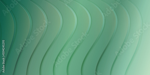 Modern abstract gradient wavy ripple step stripe dark green vibrant wallpaper banner background digital art