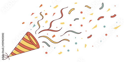 Bright birthday confetti dropping on clear background, cheerful birthday and party decoration for vertical social media design in white background vector illustration.