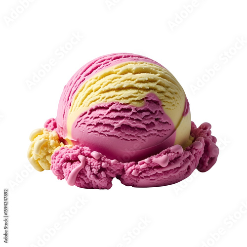 Two-toned Ice Cream Scoop Pink and Yellow.