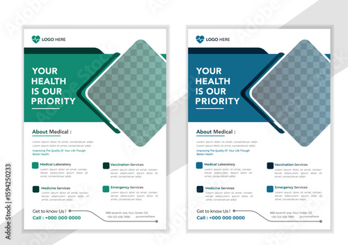 Creative medical healthcare flyer poster template design