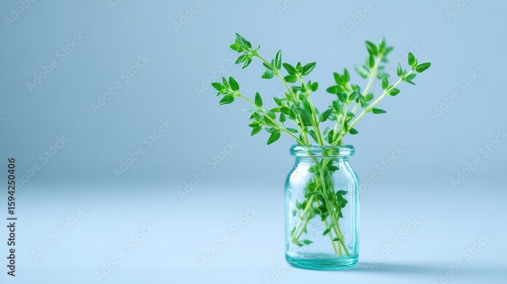 Obraz premium Fresh Thyme Herb in Jar | Culinary Herb Still Life