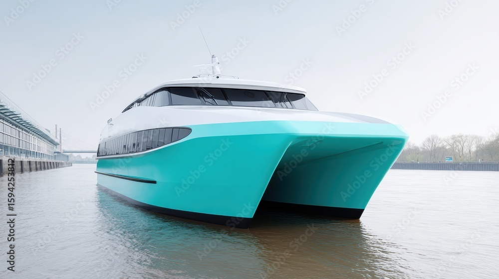 Naklejka premium Modern Catamaran Ferry Boat | Water Transport Design