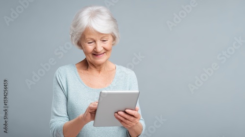 Senior Woman Tablet: Tech, Aging, Lifestyle Concept