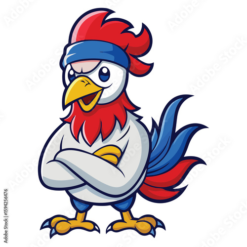 A drawing of a funny vector chicken illustration