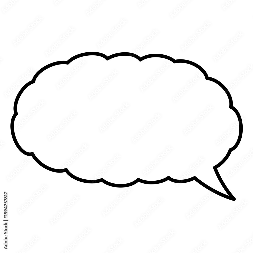 Thought bubble thinking cloud outline vector icon for apps and websites Thought bubble thinking cloud outline vector icon for apps and websites