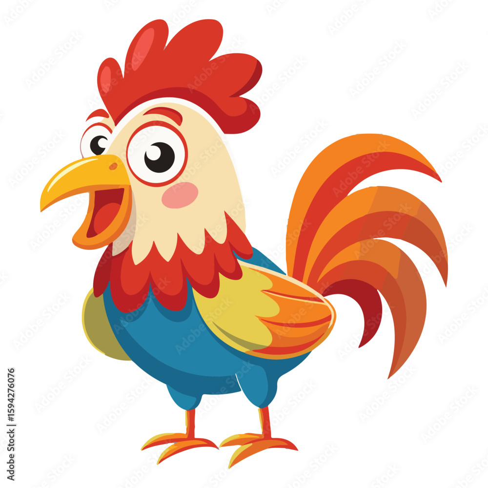Fototapeta premium A drawing of a funny vector chicken illustration