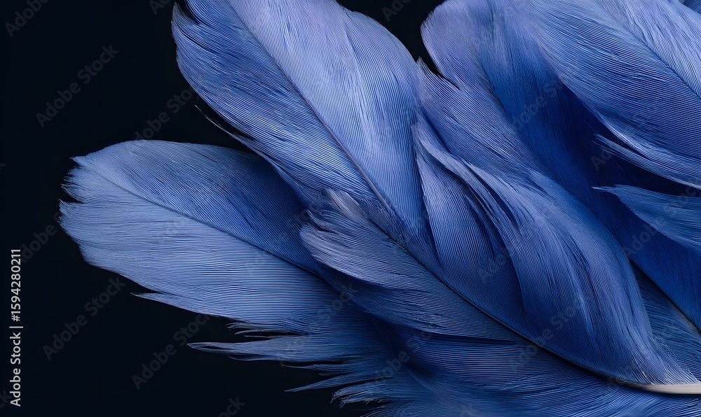 Fototapeta premium photo of elegant blue feathers