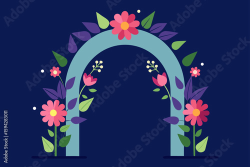 blooming garden archway with floral explosion