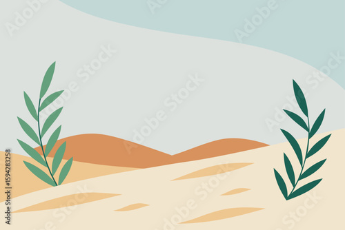 coastal flora with textured sand and light breeze art