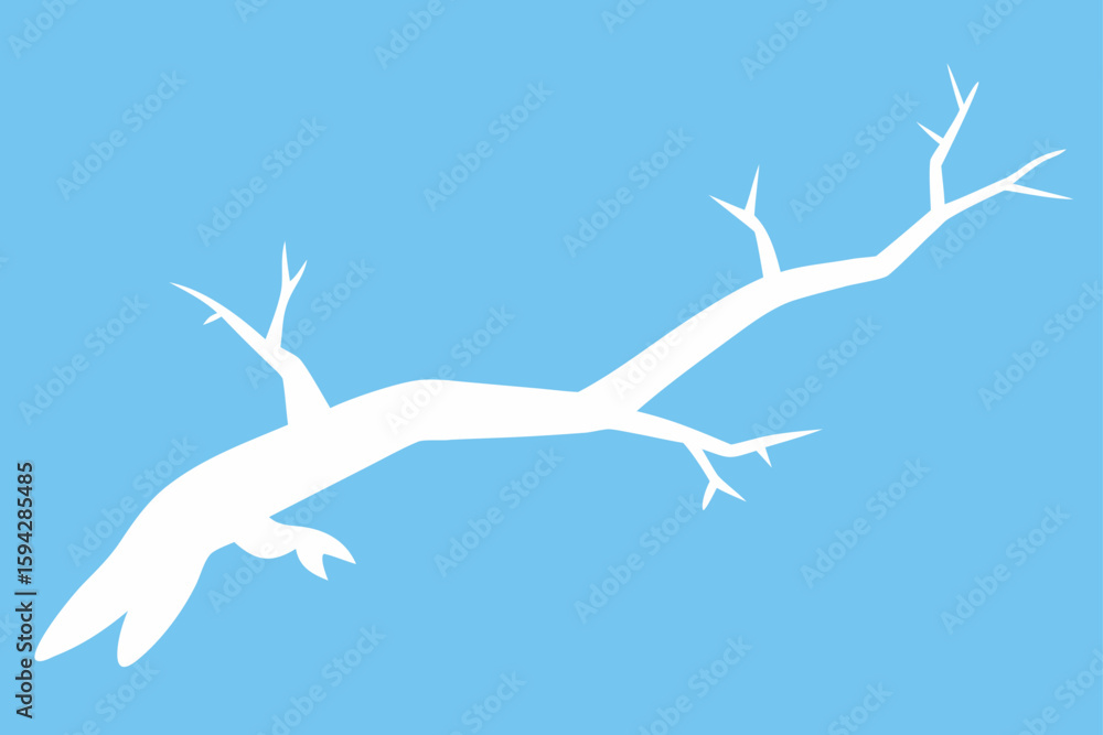 Obraz premium snowy branch silhouette on pale blue background art