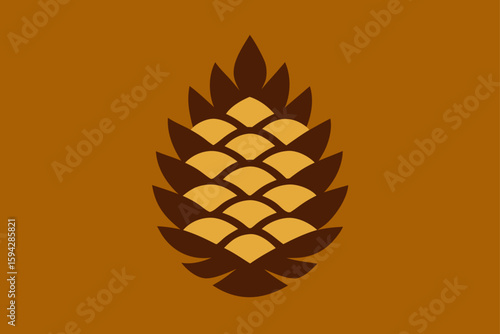 stylized pinecone and bark texture mash up vector