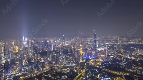 Wallpaper Mural As night falls over Kuala Lumpur, the city transforms into a glittering skyline of lights and life Torontodigital.ca