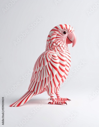 red and white parrot