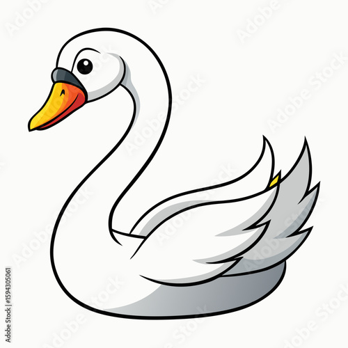 Yellow rubber duck isolated on a white background. Bath toy duck. Concept of childhood, bath time, playful design. Print, icon, design element