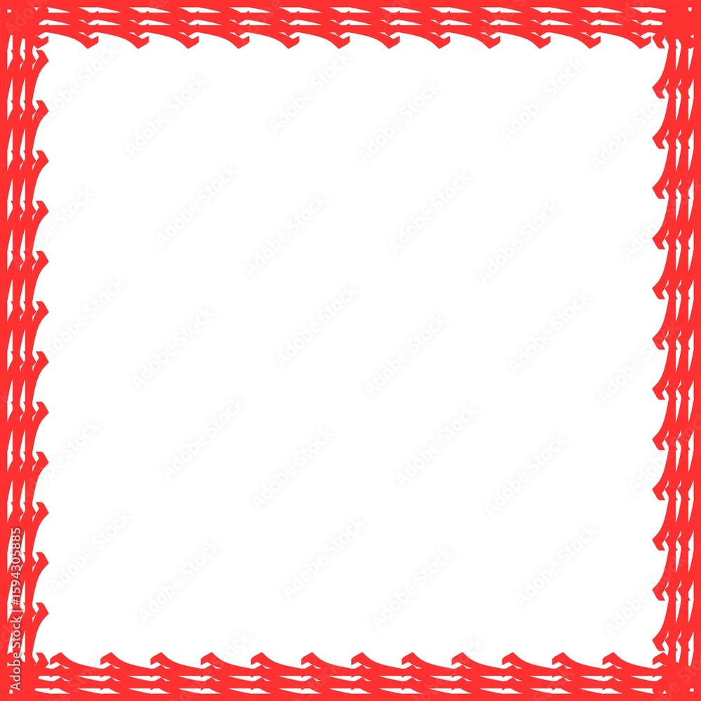 Obraz premium Simple Square Frame, Red Frame with White Background, Border Frame, Photo Frame