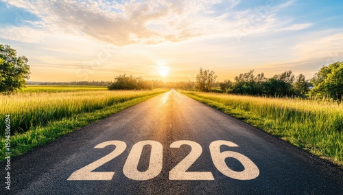 Asphalt road, 2026, sunset