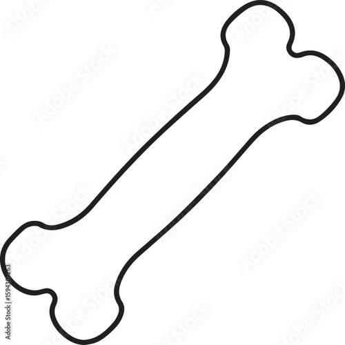 Bone for pet dog outline vector illustration line art